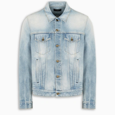 Shop Alanui Bleached Sarape Denim Jacket In Blue