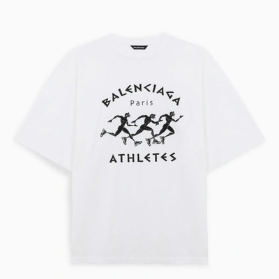Balenciaga Oversized Printed Cotton-jersey T-shirt In White
