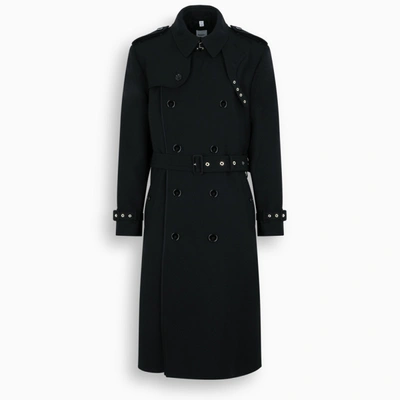 Shop Burberry Black Loop-back Trench Coat