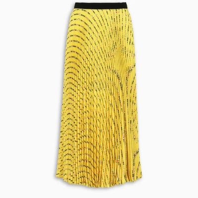 Shop Miu Miu Flower Skirt In Yellow
