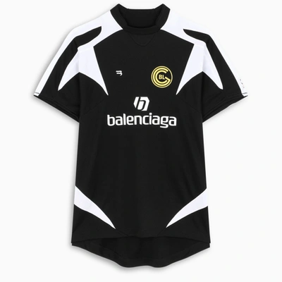 Shop Balenciaga Soccer Oversized Mesh T-shirt In Black