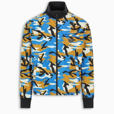 Shop Prada Camouflage Print Bomber In Multicolor