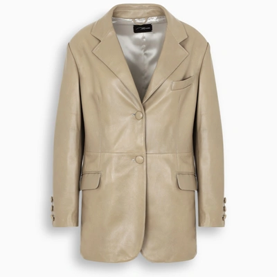 Shop Manokhi Jared Beige Leather Blazer