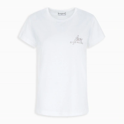 Shop Givenchy Crystal Embroidered T-shirt In White