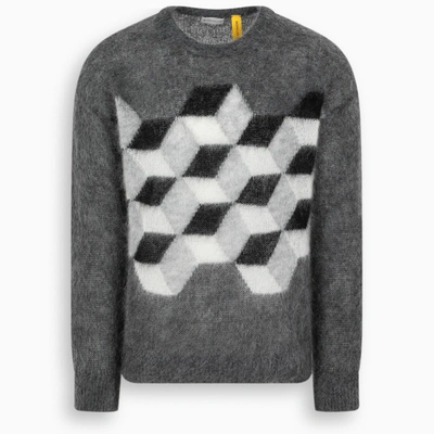 Shop Moncler Fragment Graphic Print Sweater In Multicolor