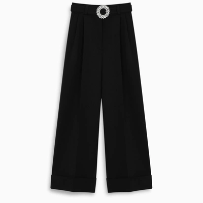 Shop Miu Miu Grain De Poudre Trousers In Black