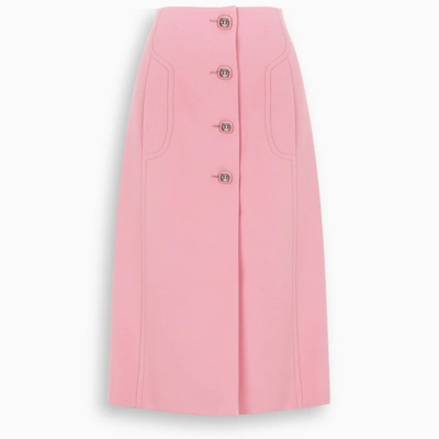 Shop Prada Pink Midi Skirt
