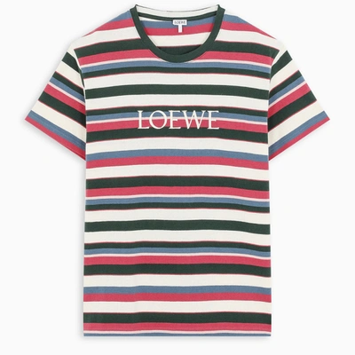 LOEWE LIGHT BLUE AND PINK STRIPE T-SHIRT H6109951PCCO-G-LOEW-9990