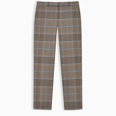 Shop Givenchy Checked Cigarette Trousers In Beige