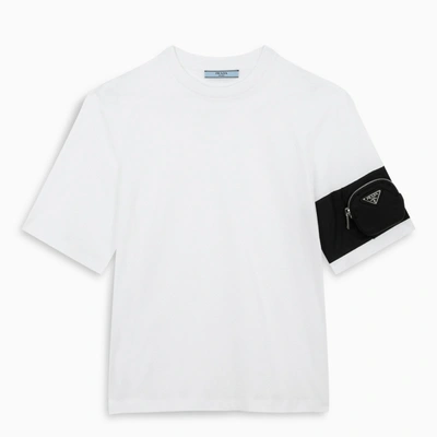 Shop Prada White S/s T-shirt With Pocket