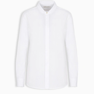 Shop Saint Laurent White Korean Collar Shirt