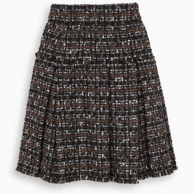 Shop Dolce & Gabbana Tweed Mini Skirt In Beige