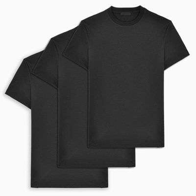 Shop Prada Men's Black Cotton T-shirt - 3 Pack