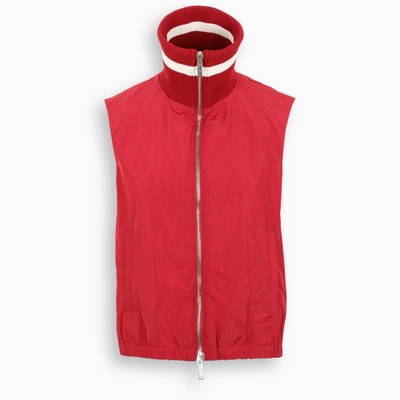 Shop Dsquared2 Red Sleeveless Zip-up Vest