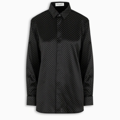 Shop Saint Laurent Studded Button-up Shirt In Black