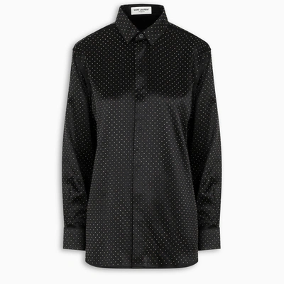 Saint Laurent Studded Button-up Shirt In Black