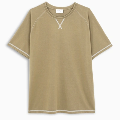 Shop Ferragamo Khaki S/s T-shirt In Beige