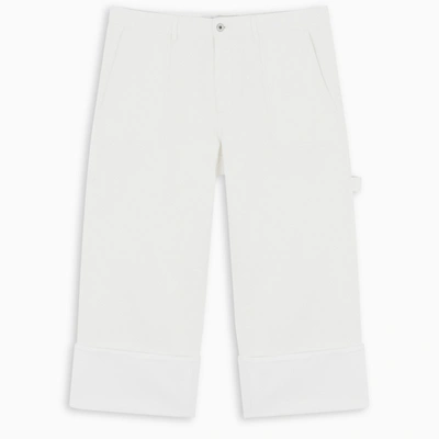 Shop Loewe White Turn Up Trousers