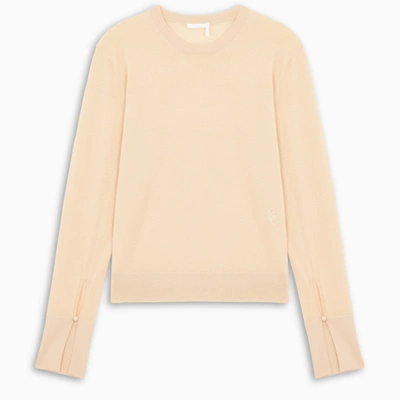 Shop Chloé Pink Sweater With Buttoned Cuffs