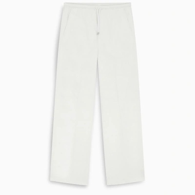 Shop Valentino White Loose Fit Casual Trousers