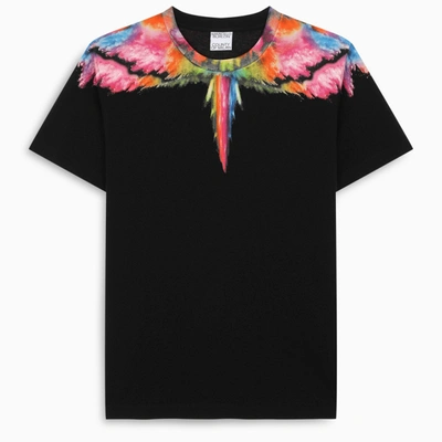 Shop Marcelo Burlon County Of Milan Black/multicolour Wings T-shirt