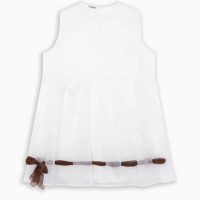 Shop Miu Miu White Tulle Mini Dress