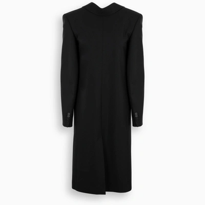 Shop Balenciaga Midi Jacket Style Dress In Black