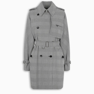 Shop Max Mara Cotton Prince Of Wales Trench In Beige