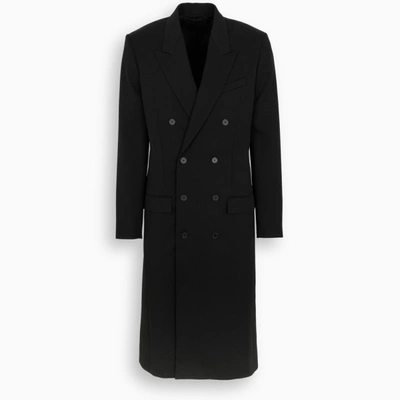 Shop Balenciaga Black Db Fitted Coat