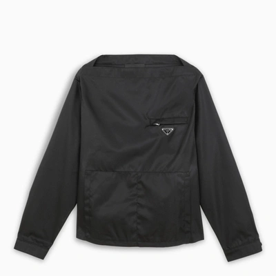 Shop Prada Black Gabardine Re-nylon Blouson Jacket