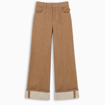 Shop Chloé Brown Wide-leg Jeans