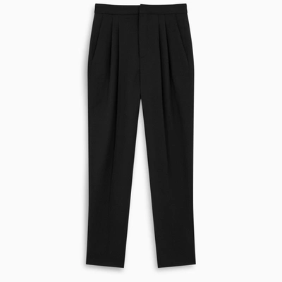 Shop Saint Laurent Black Pleats Trousers