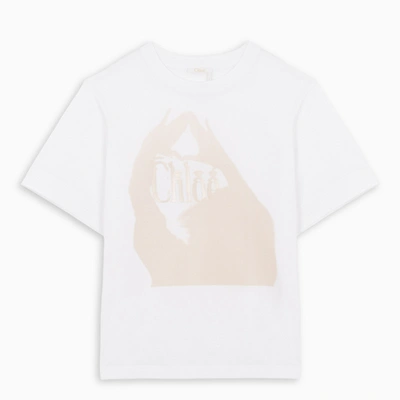 Shop Chloé White Printed T-shirt