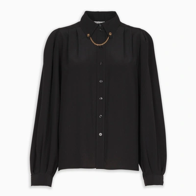 Shop Givenchy Silk Shirt With Chain Detail In Black
