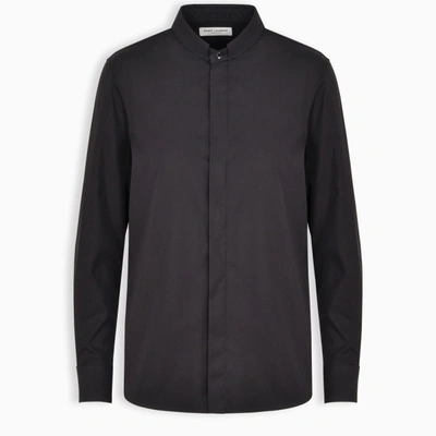 Shop Saint Laurent Black Korean Collar Shirt