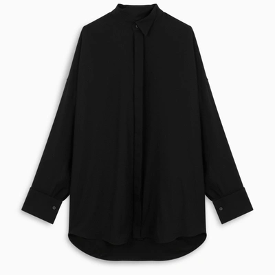 Shop Balenciaga Black Tuxedo Scarf Shirt