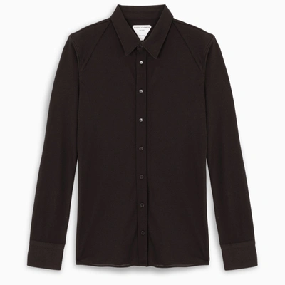 Shop Bottega Veneta Brown Semi-sheer Button-up Shirt