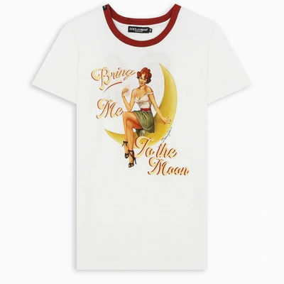 Shop Dolce & Gabbana Bring Me To The Moon Print T-shirt In White