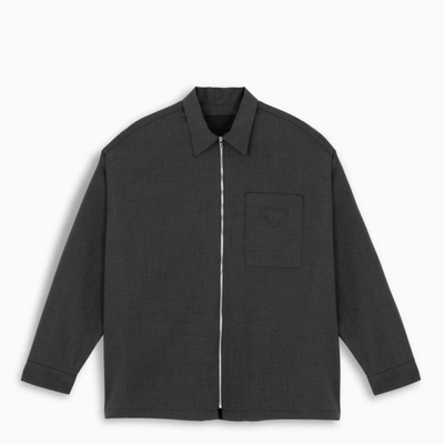 Shop Prada Slate Grey Casual Shirt