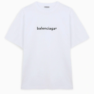 Shop Balenciaga Oversized White/black T-shirt