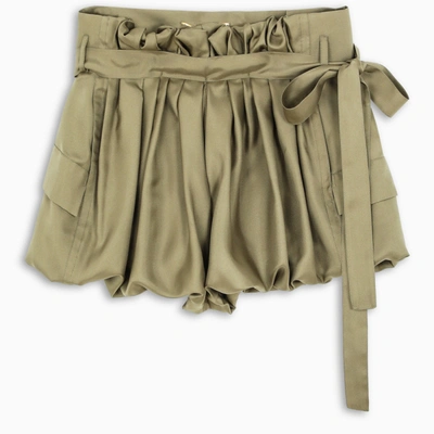 Shop Saint Laurent Bouffant Silk Shorts In Beige