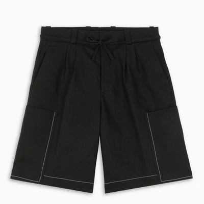 Shop Jil Sander Wide-leg Bermuda Shorts In Black