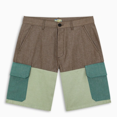 Shop Loewe Eln Brown And Green Shorts