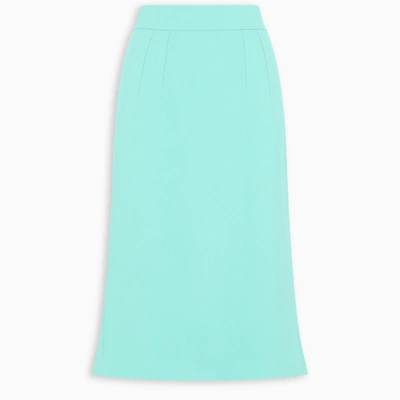 Shop Dolce & Gabbana Water Green High Waisted Skirt