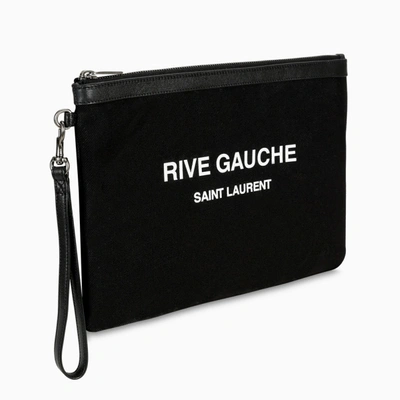 Shop Saint Laurent Black Rive Gauche Pouch