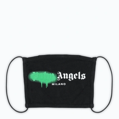 Shop Palm Angels Black/green Los Angeles Spray Face Mask