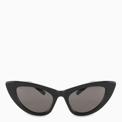 Shop Saint Laurent Black New Wave Sl 213 Lily Sunglasses