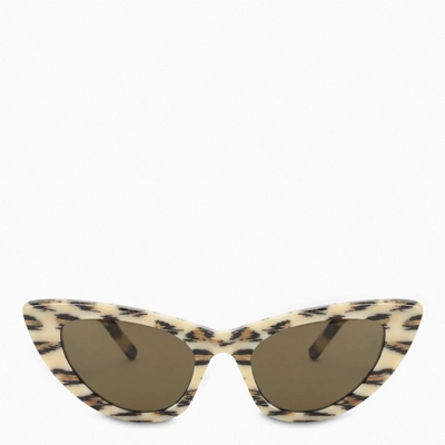 Shop Saint Laurent Leopard New Wave Sl 213 Lily Sunglasses In Multicolor