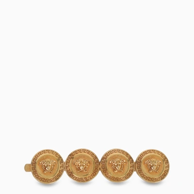 Shop Versace Right Medusa Tribute Hair Clip In Metal