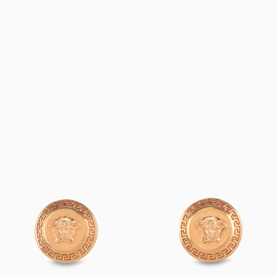 Shop Versace Tribute Button Earrings In Metal